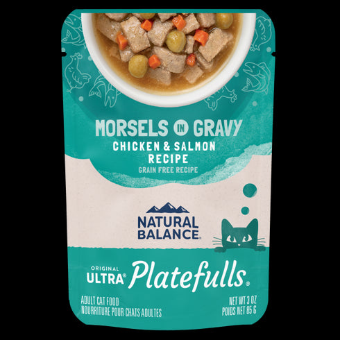 Natural Balance Platfulls Wet Cat Food - Chicken & Salmon in Gravy - 3oz Pouch
