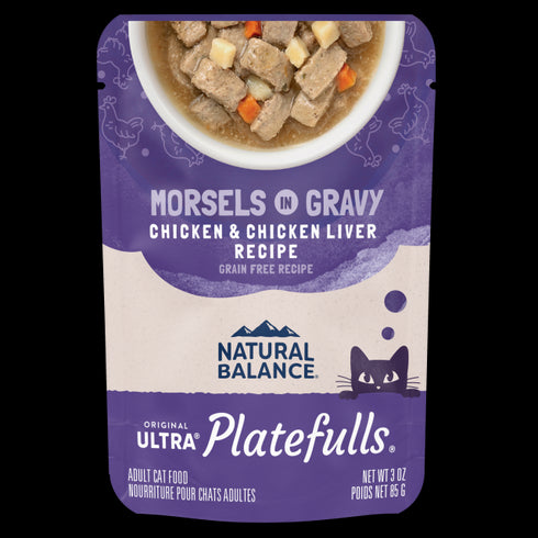 Natural Balance Platefulls Indoor Wet Cat Food - Chicken & Chicken Liver - 3oz Pouch