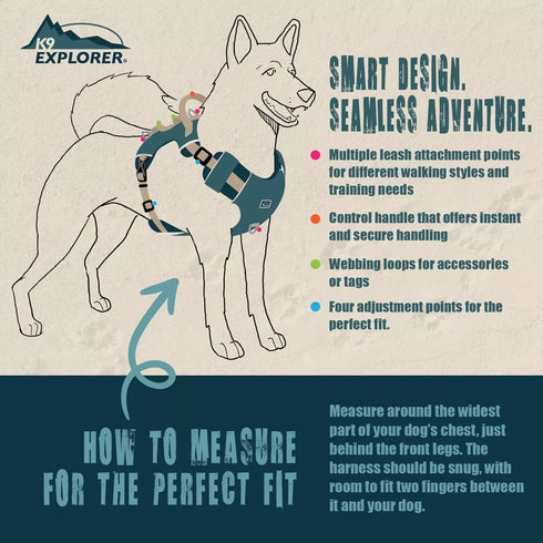 Costal K9 Explorer Dog Harness - X-Large 30-43'' - Mojave