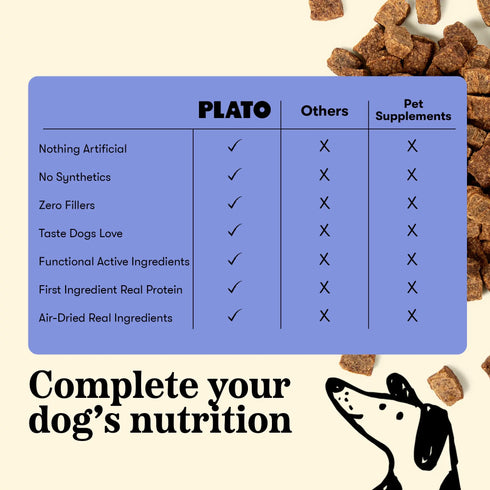 Plato Wellness Chews Skin & Allergy Air Dried Dog Treats - Tuna - 16oz Pouch
