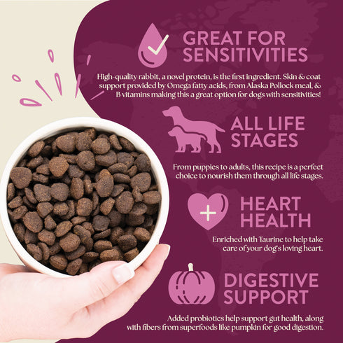 Earthborn Holistic Venture Limited Ingredient Dry Dog Food - Rabbit & Pumpkin - 25lb Bag