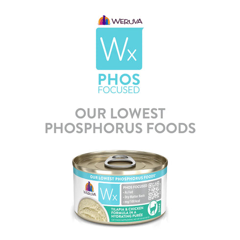 Weruza Wx Phos Focused Wet Cat Food - Chicken & Tilapia In Puree - 3oz Can