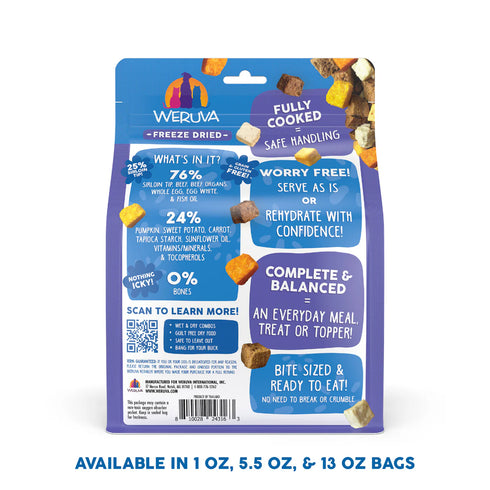 Weruva Freeze Dried Dog Food - Steak Frites Dinner - 5.5oz Bag