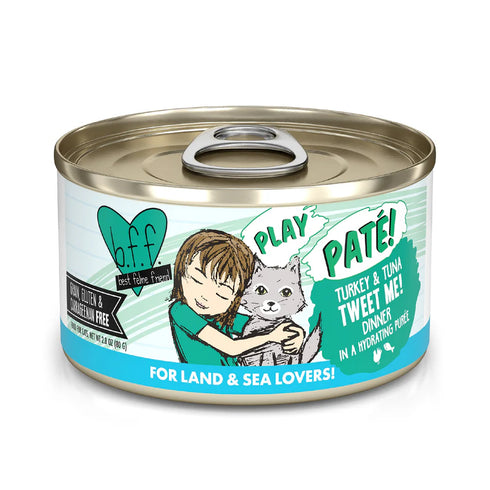 BFF PLAY Pate Wet Cat Food - Turkey & Tuna Tweet Me! - 5.5oz Can