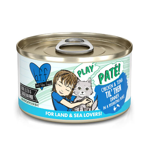 BFF PLAY Pate Wet Cat Food - Chicken & Tuna Til' Then - 2.8oz Can