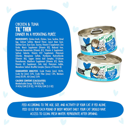 BFF PLAY Pate Wet Cat Food - Chicken & Tuna Til' Then - 2.8oz Can