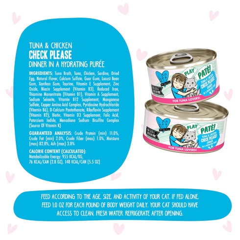 BFF PLAY Pate Wet Cat Food - Tuna & Chicken Check Please! - 5.5oz Can