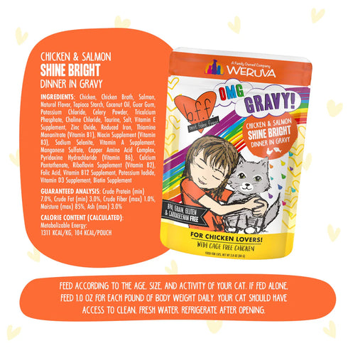 BFF OMG Wet Cat Food - Chicken & Salmon Shine Bright - 2.8oz Pouch