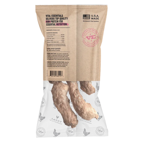 Vital Essentials Freeze Dried Raw Bar Dog Treats - Chicken Necks - 1.23oz Bag