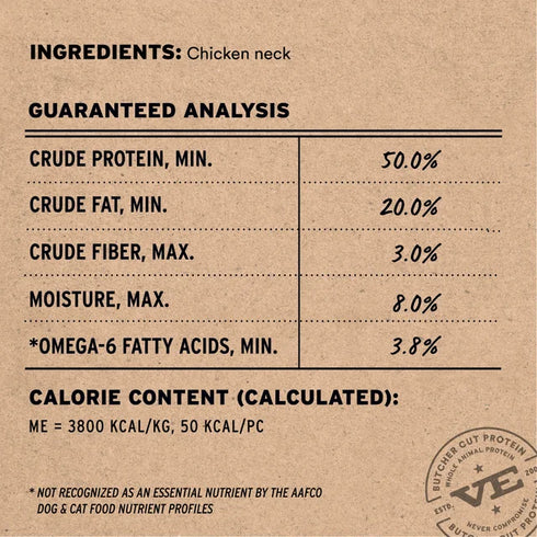 Vital Essentials Freeze Dried Raw Bar Dog Treats - Chicken Necks - 1.23oz Bag