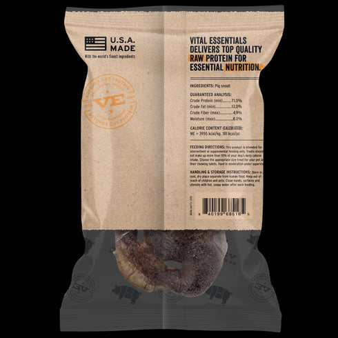 Vital Essentials Freeze Dried Pig Snout Dog Treats - 1 Each
