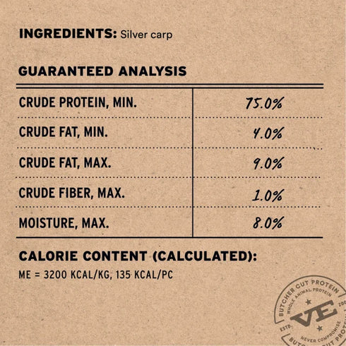 Vital Essentials Freeze Dried Raw Bar Dog Treats - Silver Carp Filets - Single Pack