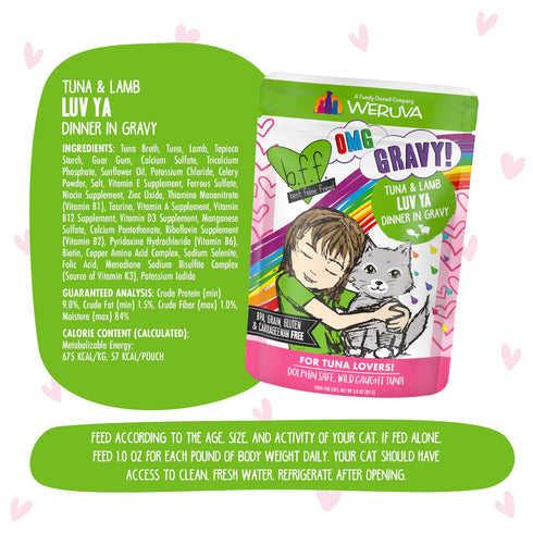 BFF OMG Wet Cat Food - Tuna & Lamb Luv Ya - 3oz Pouch