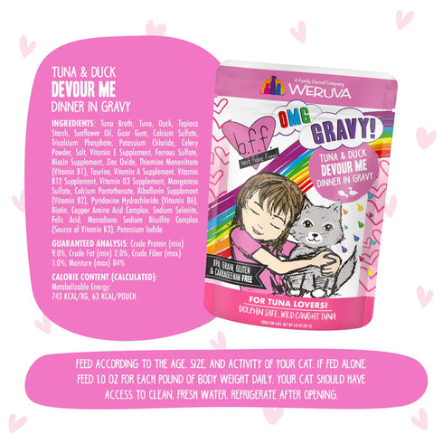 BFF OMG Wet Cat Food - Tuna & Duck Devour Me - 3oz Pouch