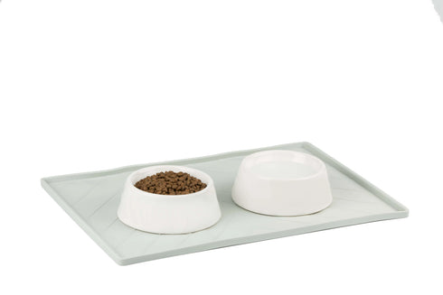 Messy Mutts Silicone Non-Slip Pet Bowl Pat - Large - Light Grey