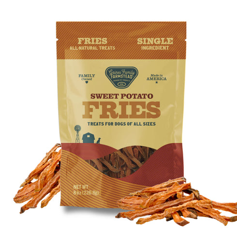 Gaines Family Farms Fries Dog Treats - Sweet Potato - 8oz Bag