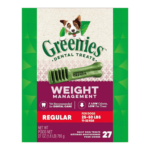 Greenies Weight Management Regular Size Dog Dental Treats 27 count 27oz - Poudre Pet and Feed Supply