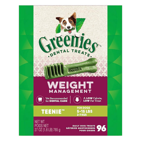 Greenies Weight Management Teenie Dog Dental Treats 96 count 27oz - Poudre Pet and Feed Supply