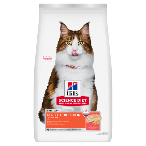 Hill's Science Diet Adult 1-6 Perfect Digestion Dry Cat Food - Salmon - 13lb Bag