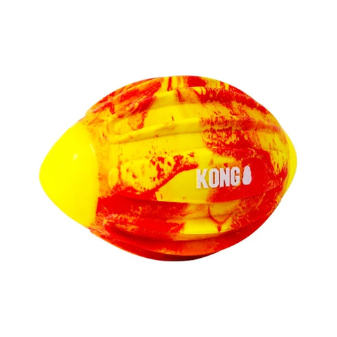 Kong Flexball Sport Football Dog Toy - Medium - Red/Yellow
