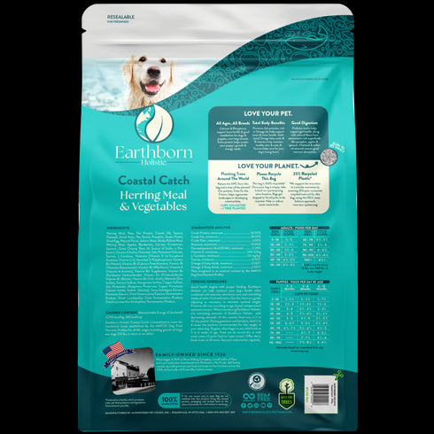 Earthborn Holistic Grain Free Dry Dog Food - Coastal Catch - 12.5lb Bag