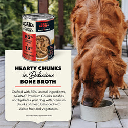 Acana Premium Chunks Wet Dog Food - Beef in Bone Broth - 12.8oz Can