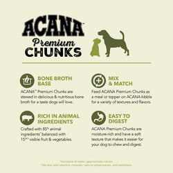 Acana Premium Chunks Wet Dog Food - Pork in Bone Broth - 12.8oz Can