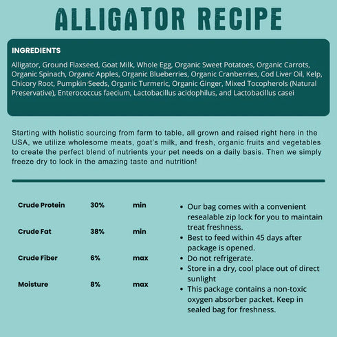 Shepherd Boy Farms Freeze Dried Dog Food - Alligator - 14oz Pouch