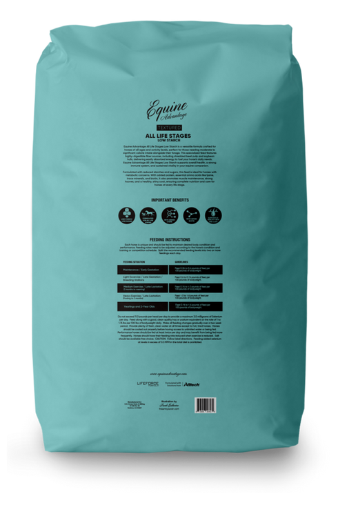 Kruse's Perfection Equine Advantage All Life Stages Low Starch - Horse Feed - 40lb Bag