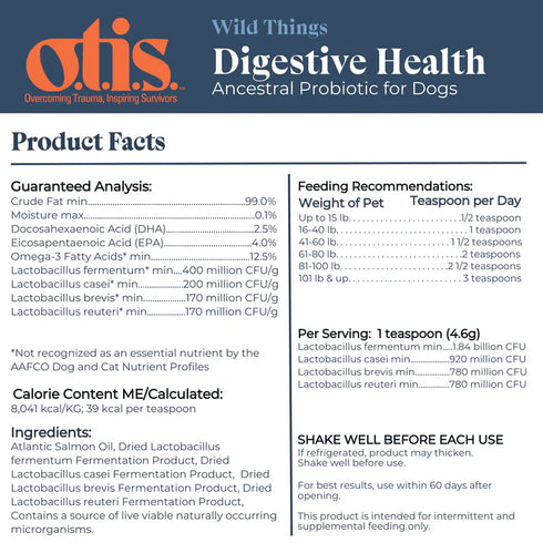 Otis Wild Things Digestive Health Ancestral Dog Probiotic - 8oz Jar