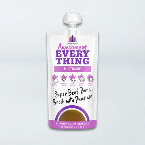 Weruva Awesome Everything Multicare Wet Dog Food Topper - Super Beef Bone Broth with Pumpkin - 7oz Pouch