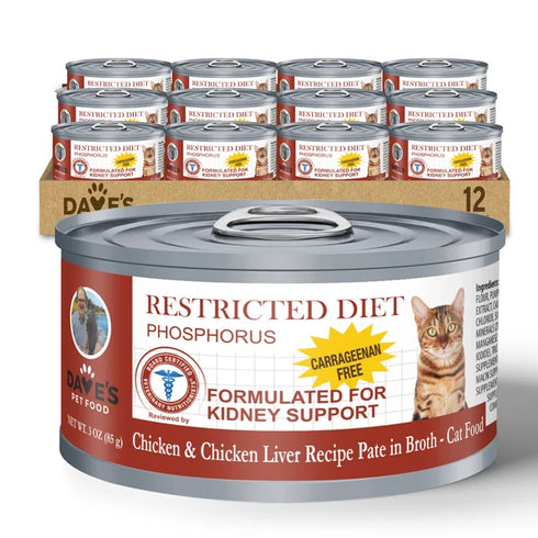 Dave's Restricted Diet Phosphorus Wet Cat Food - Chicken & Chicken Liver - 3oz Can