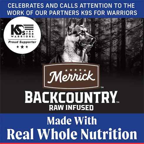 Merrick Backcountry Grain Free Raw Infused Dry Dog Food - Hero's Banquet - 4lb Bag