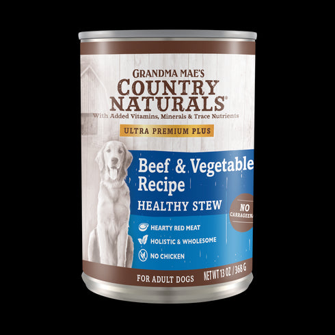 Grandma Mae's Country Naturals Wet Dog Food - Beef & Vegetable - 13oz Can