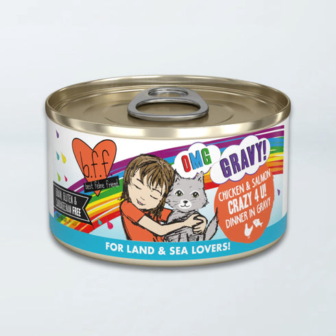 Weruva BFF OMG Gravy Wet Cat Food - Chicken & Salmon Crazy 4 U! - 2.8oz Can