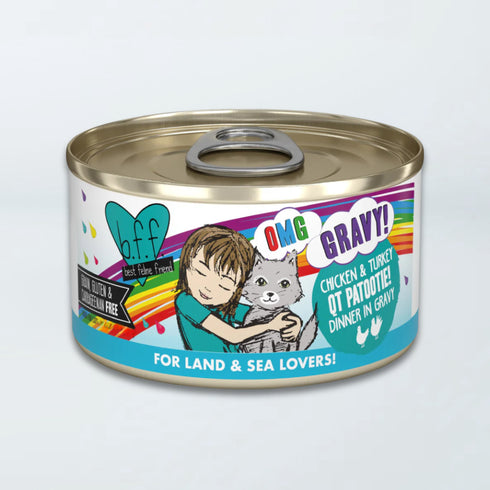 Weruva BFF OMG Gravy Wet Cat Food - Chicken & Turkey QT Patootie! - 5.5oz Can