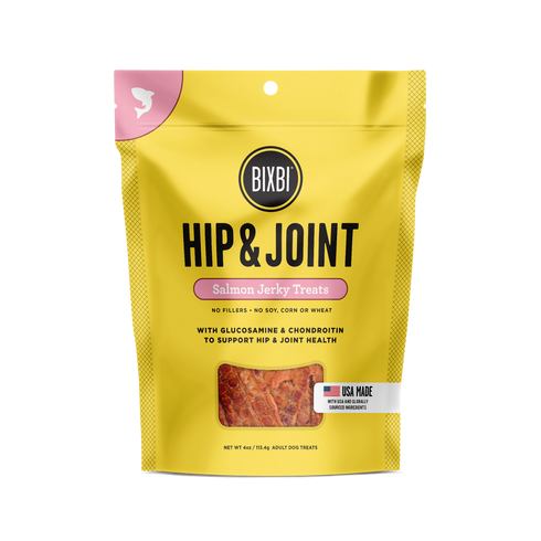 Bixbi Hip & Joint Jerky Dog Treats - Salmon - 4oz Pouch