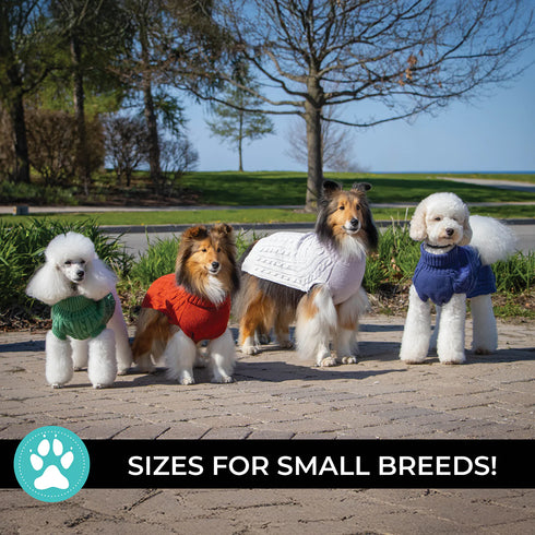 Shedrow K9 Brentwood Cable Knit Dog Sweater - X-Small - Orchid Ice
