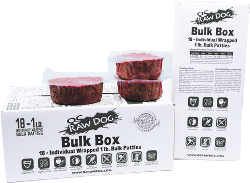 OC Raw Frozen Raw Dog Food - Duck & Produce - 18lb Bulk Box