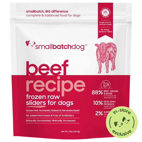 smallbatch Frozen Sliders Raw Dog Food - Beef - 3lb Bag