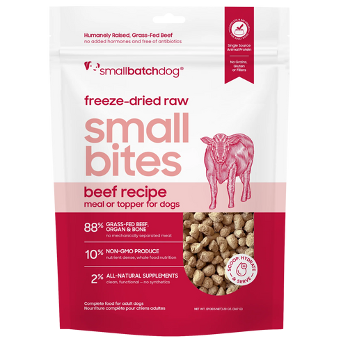 smallbatch Small Bites Freeze Dried Dog Food - Beef - 20oz Bag
