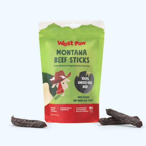West Paw Montana Beef Stick Dog Treats - Beef - 6oz Pouch