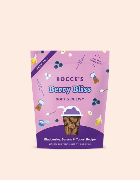 Bocce's Soft & Chewy Dog Treats - Berry Bliss Smoothie - 6oz Bag