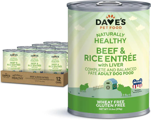 Dave's Pet Food Naturally Healthy Wet Dog Food - Beef & Rice - 13oz Can