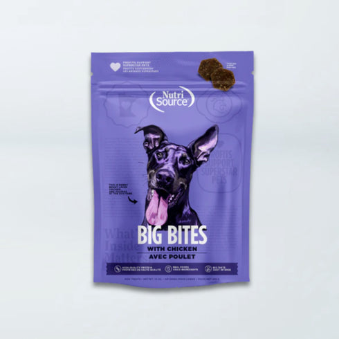 NutriSource Big Bites High-Quality Protein Dog Treats - Chicken - 14oz Bag