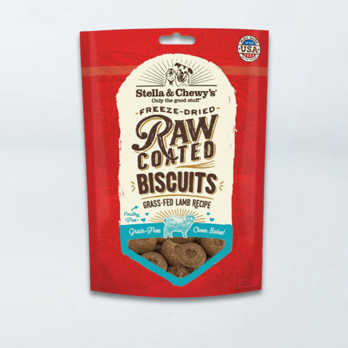 Stella and Chewy's Raw Coated Biscuits Dog Treats - Grass Feed Lamb - 9oz Bag