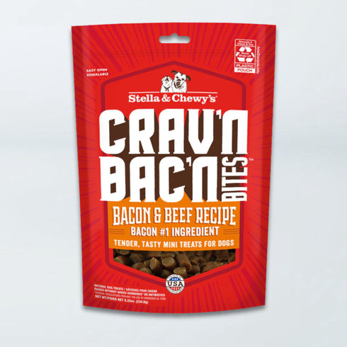 Stella & Chewy's Crav'N Bac'N Bacon Dog Treats - Beef - 8.25oz Bag