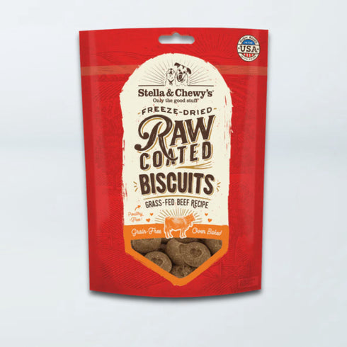 Stella and Chewy's Raw Coated Biscuits Dog Treats - Grass Feed Beef - 9oz Bag