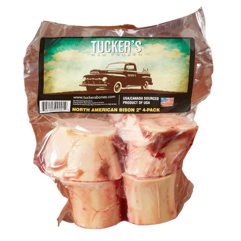 Tuckers Frozen Bone Dog Treat - Bison - 2" - 4 Pack