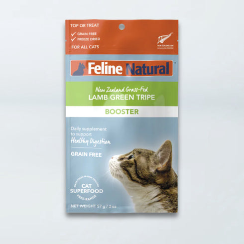 Feline Natural Freeze Dried Cat Food Booster - Lamb Green Tripe - 2oz Pouch